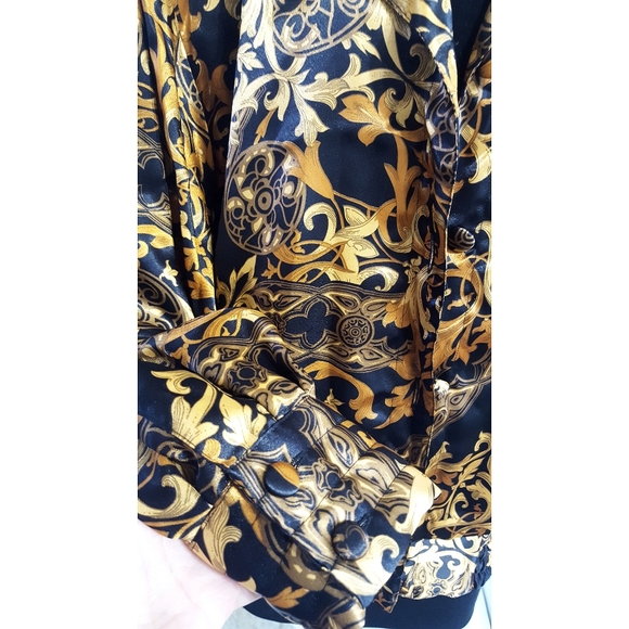 Collections 90's🔥Vtg Oversized Golden Brown Silky Bomber Jacket - Picture 10 of 15